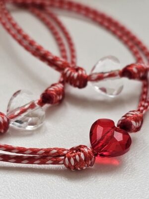 Мартеничка със сърчице Swarovski Crystal